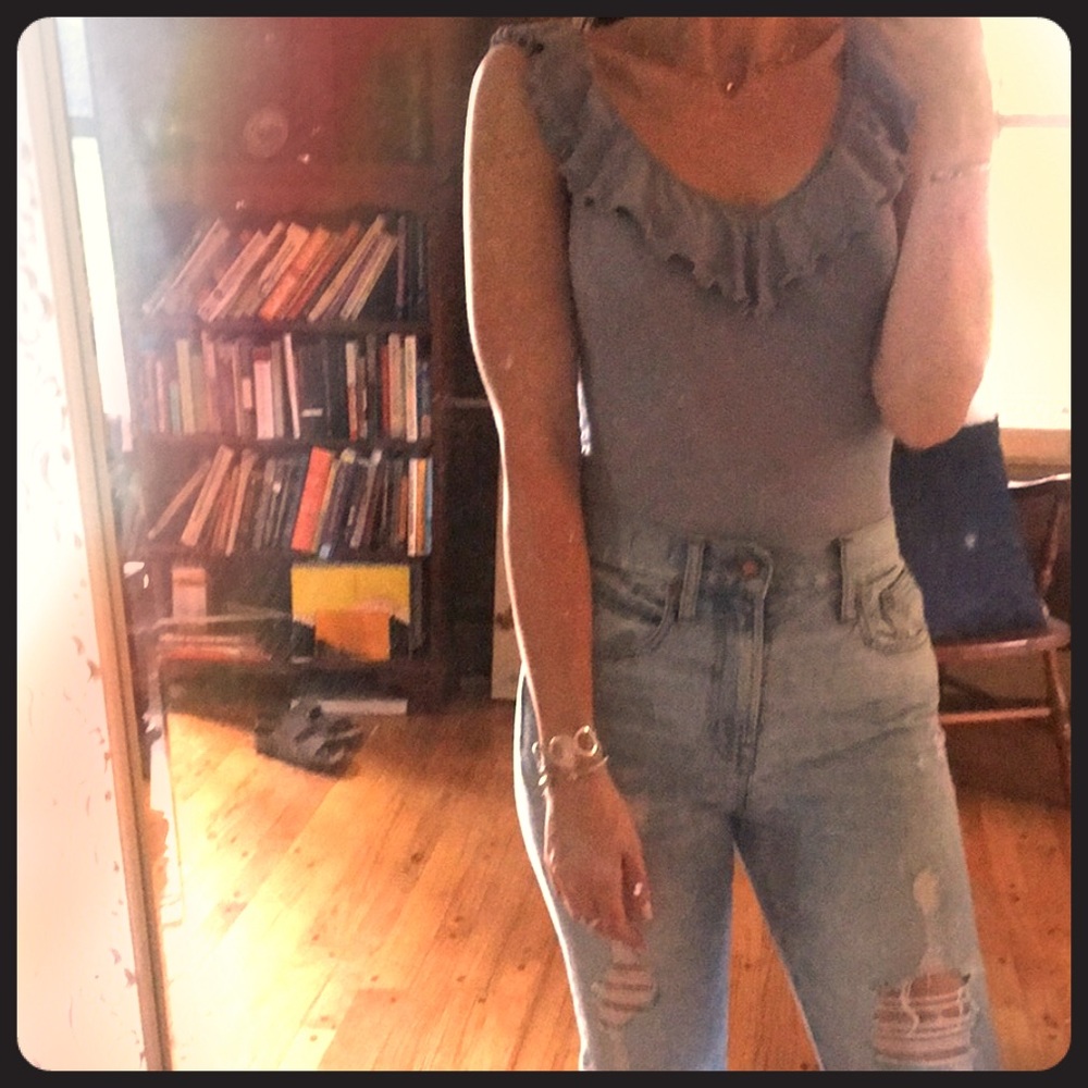 Aritzia light blue bodysuit small